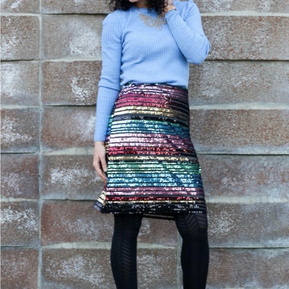 ANTHROPOLOGY MOULINETTE SOEURS sequin mini size 6! - Picture 3 of 8